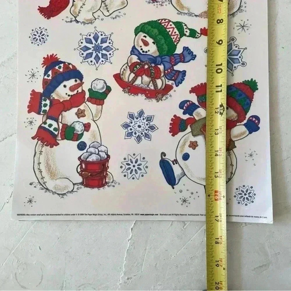Vintage Christmas Window Decoration Reusable Static Sticker Clings Holo Lot of 7 - Picture 10 of 10